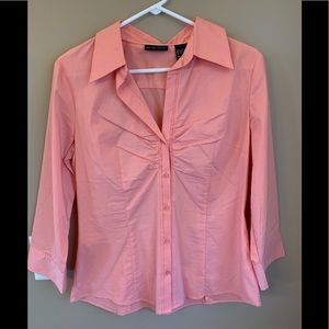 NY&C ruched front button down